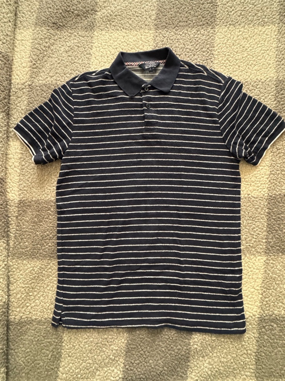 Ben Sherman Navy and White Striped Polo